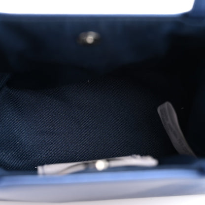 Metallic Vegan Leather Small Shopping Bag Cobalt