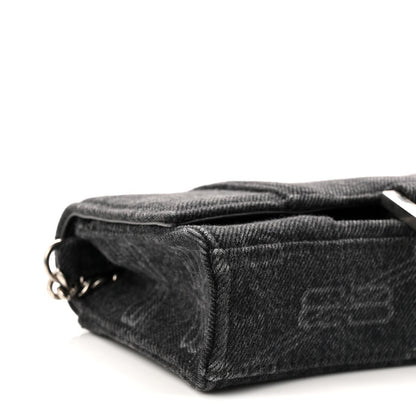 Denim BB Monogram Hourglass Chain Bag Black
