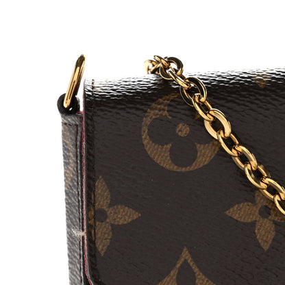 Monogram Pochette Felicie Chain Wallet Fuchsia