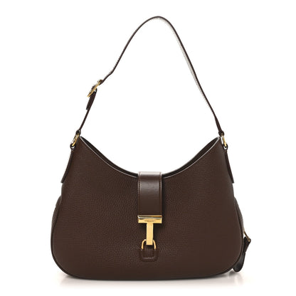 Pebbled Calfskin Monarch Hobo Bag Saddle Brown