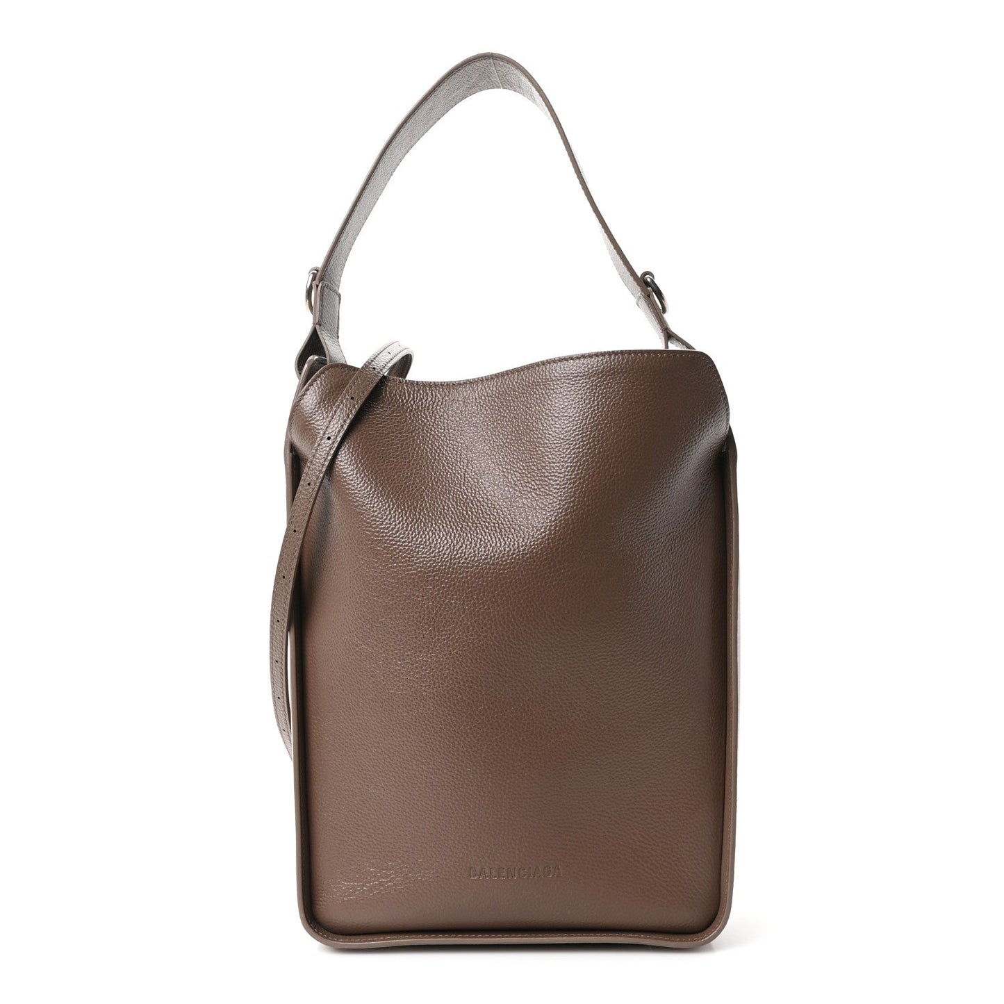 Calfskin Logo Embossed Small Tool 2.0 North-South Tote Mink Grey