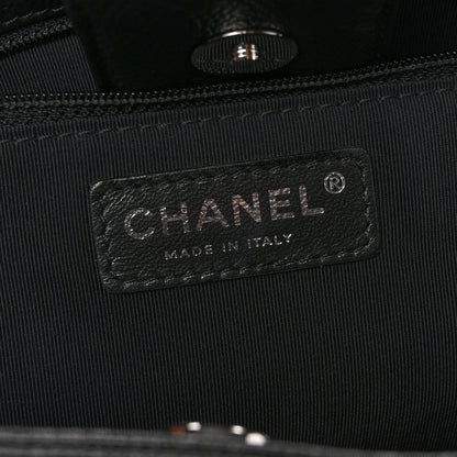 Calfskin Cerf Executive Shopper Tote Black
