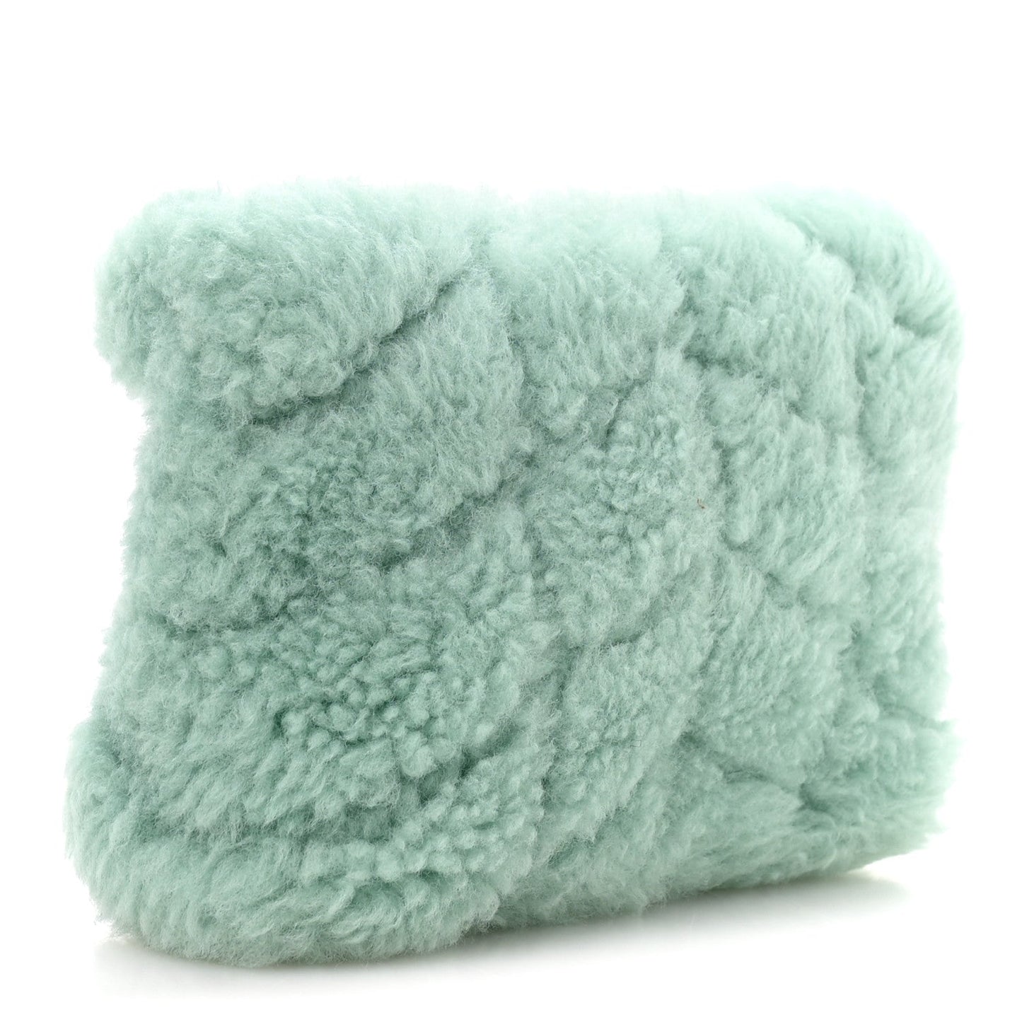 Shearling Quilted Monogram Loulou Puffer Pouch Clutch Iced Mint