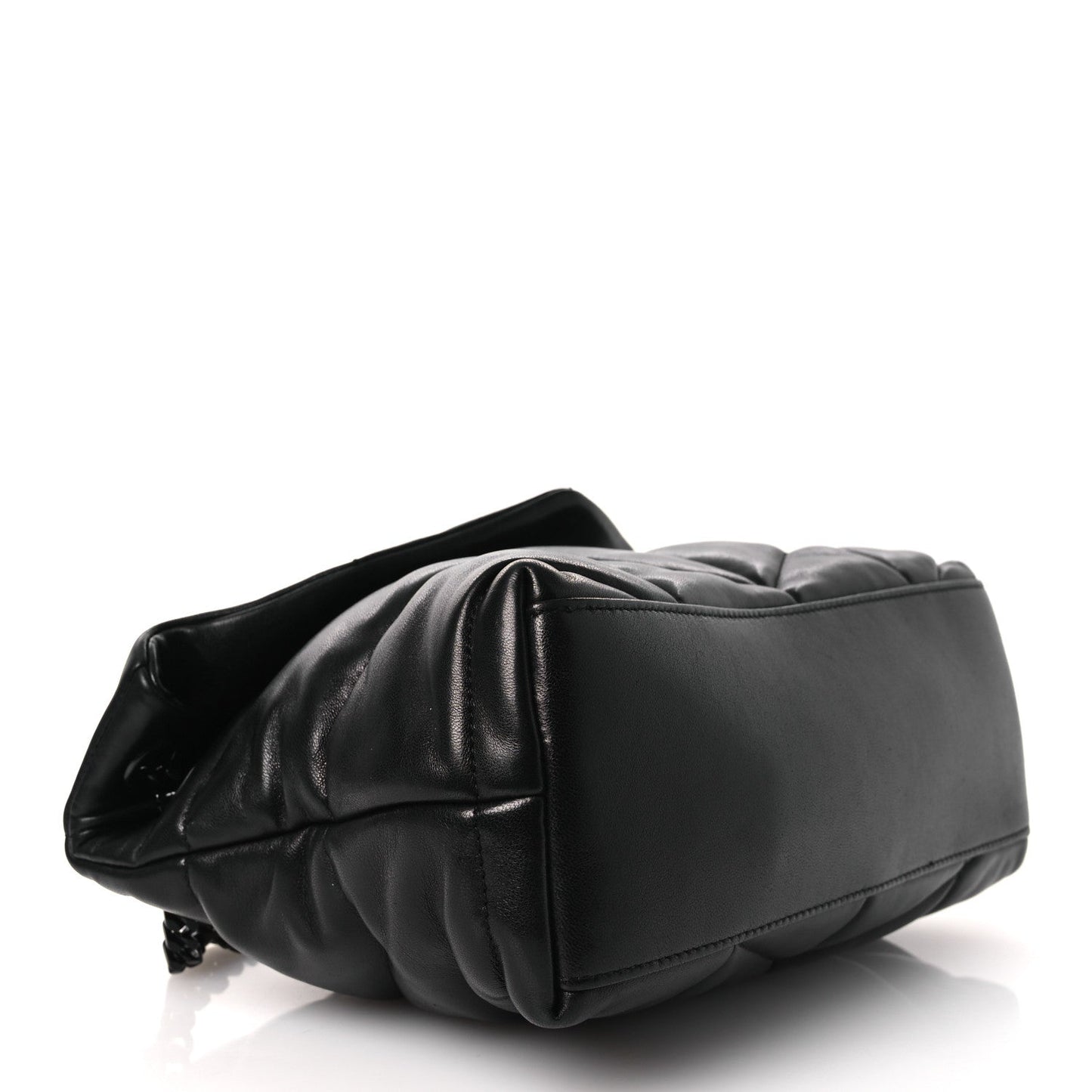 Lambskin Quilted Toy Loulou Puffer Monogram Monochrome Chain Satchel Black