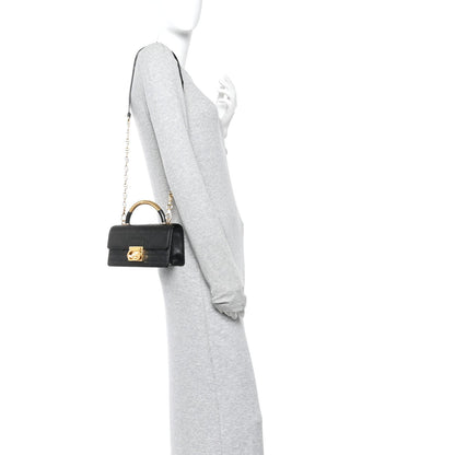 Calfskin Cannage Mini Ange Bag Black