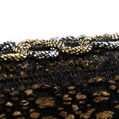 Lambskin Metallic Tweed Embroidered Mini Boy Flap Black Gold Multicolor