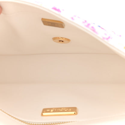 Sequin Logo CC Small Single Flap White Multicolor