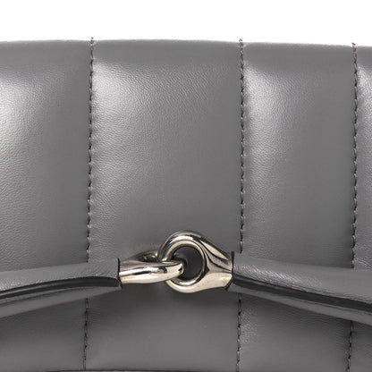 Nappa Vertical Matelasse Medium Maxi Horsebit Chain Shoulder Bag Grey