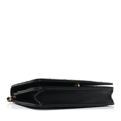 Lambskin Quilted All About Chanel Charm Wallet On Chain WOC Black