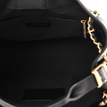 Calfskin Quilted Small Coco Base Shopping Bag Black