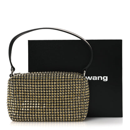 Mesh Crystal Rhinestone Medium Heiress Pouch Porcelain