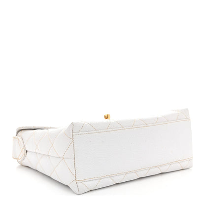 Caviar CC Shoulder Bag White