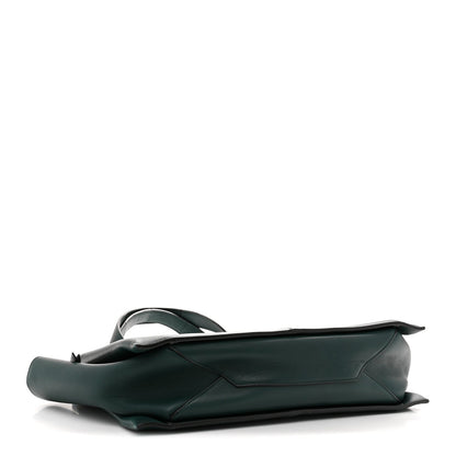 Smooth Calfskin Medium Tri-Fold Bag Bottle Green