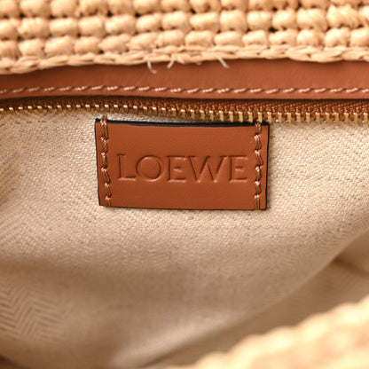 Calfskin Raffia Slit Pochette Bag Natural Tan