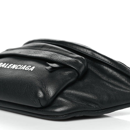 Smooth Calfskin Logo Large Everyday Beltpack Black White