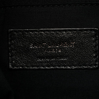 Crinkled Calfskin Matelasse Monogram Medium Niki Chain Satchel Black