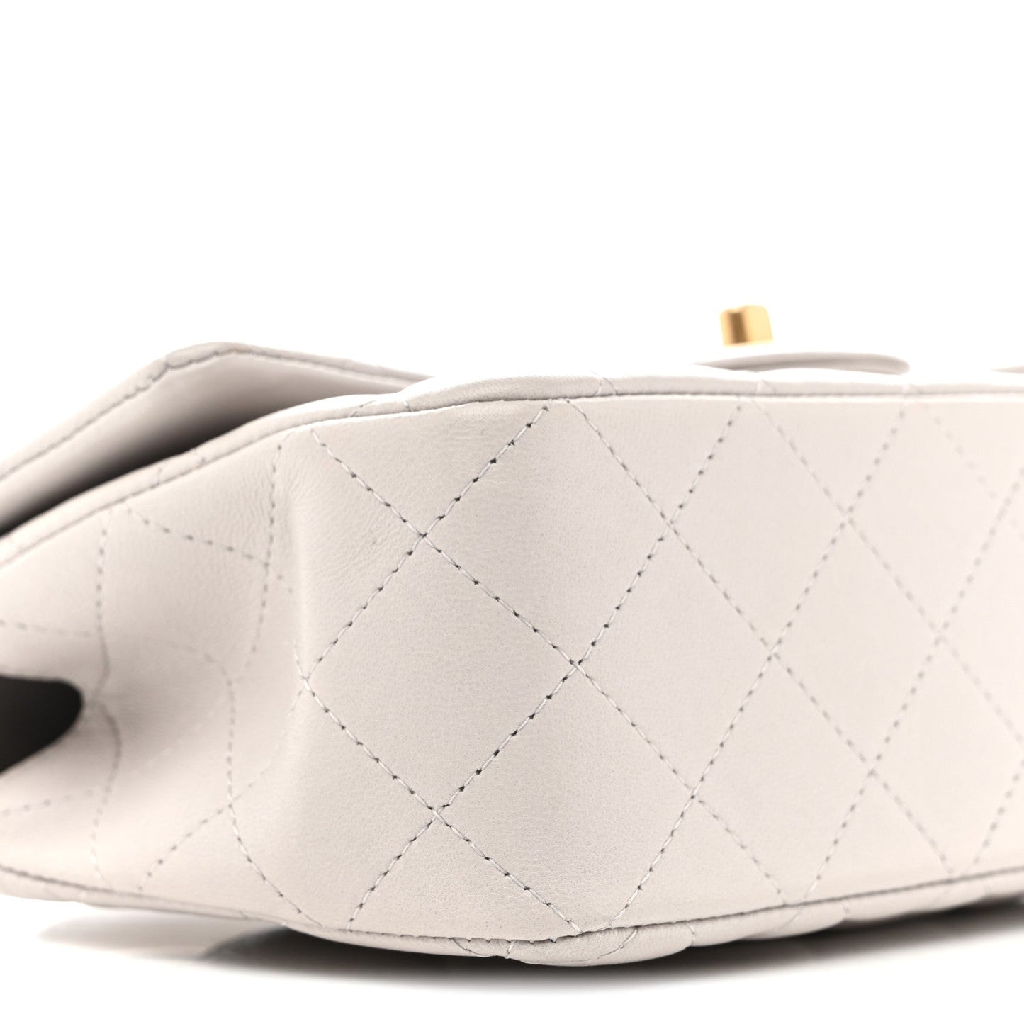 Lambskin Quilted Mini Top Handle Rectangular Flap Grey