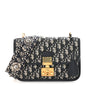 Oblique Small DiorAddict Flap Bag Navy Blue