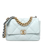 Lambskin Quilted Large Chanel 19 Flap Light Blue