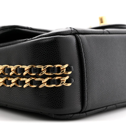 Caviar Quilted Mini CC You Flap Black