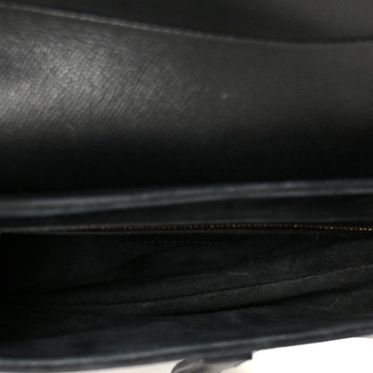 Grained Calfskin Saddle Bag Black