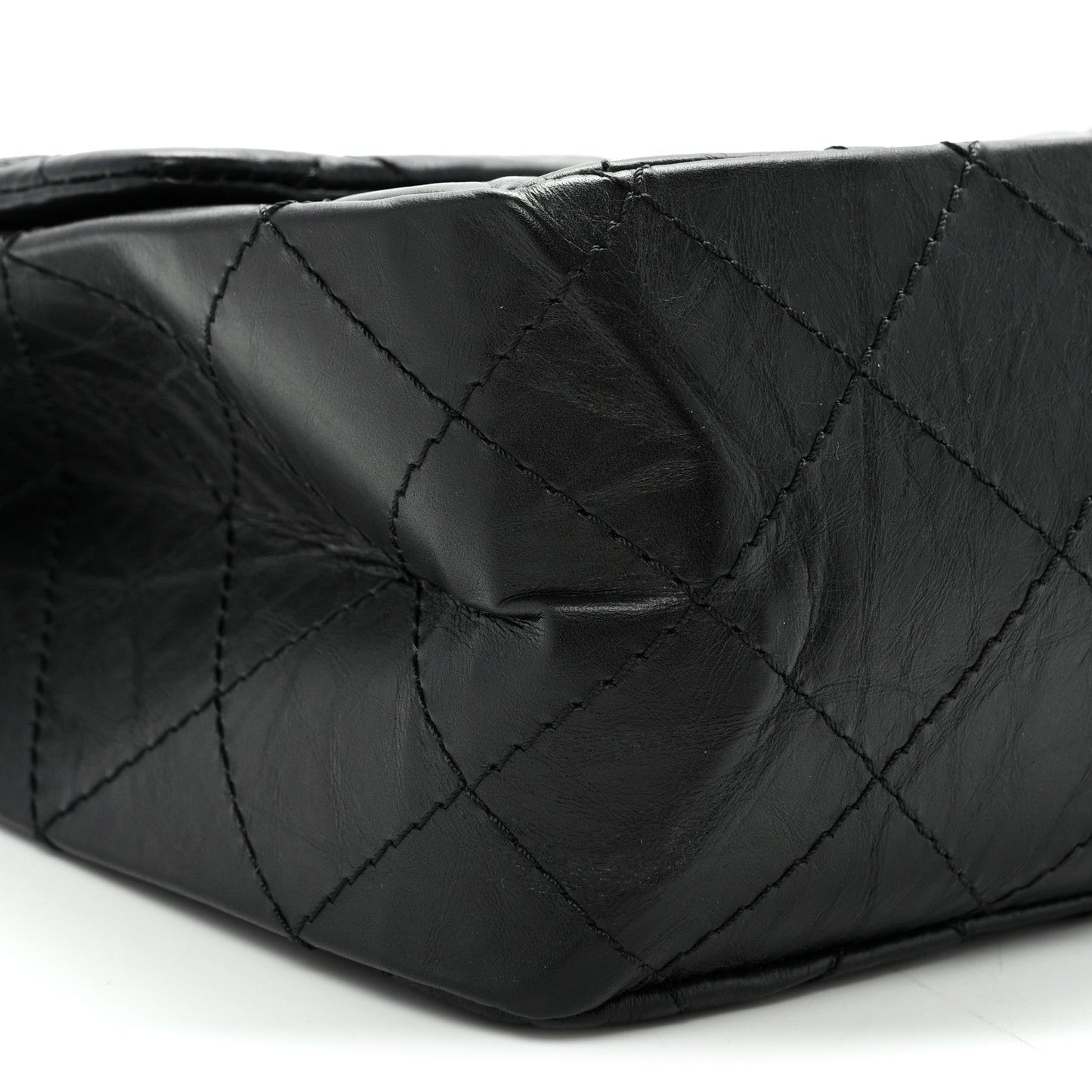 Aged Calfskin Quilted 2.55 Reissue 227 Flap Black