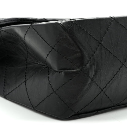 Aged Calfskin Quilted 2.55 Reissue 227 Flap Black
