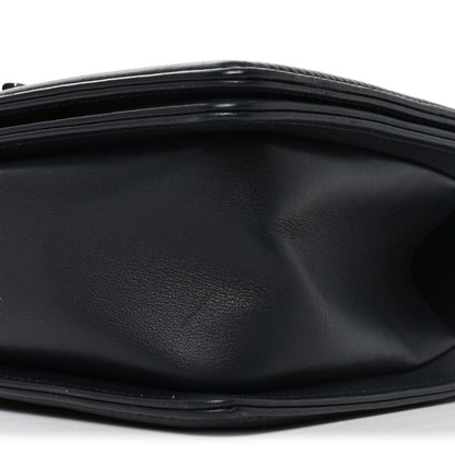 Lambskin Chevron Quilted Medium Boy Flap Black