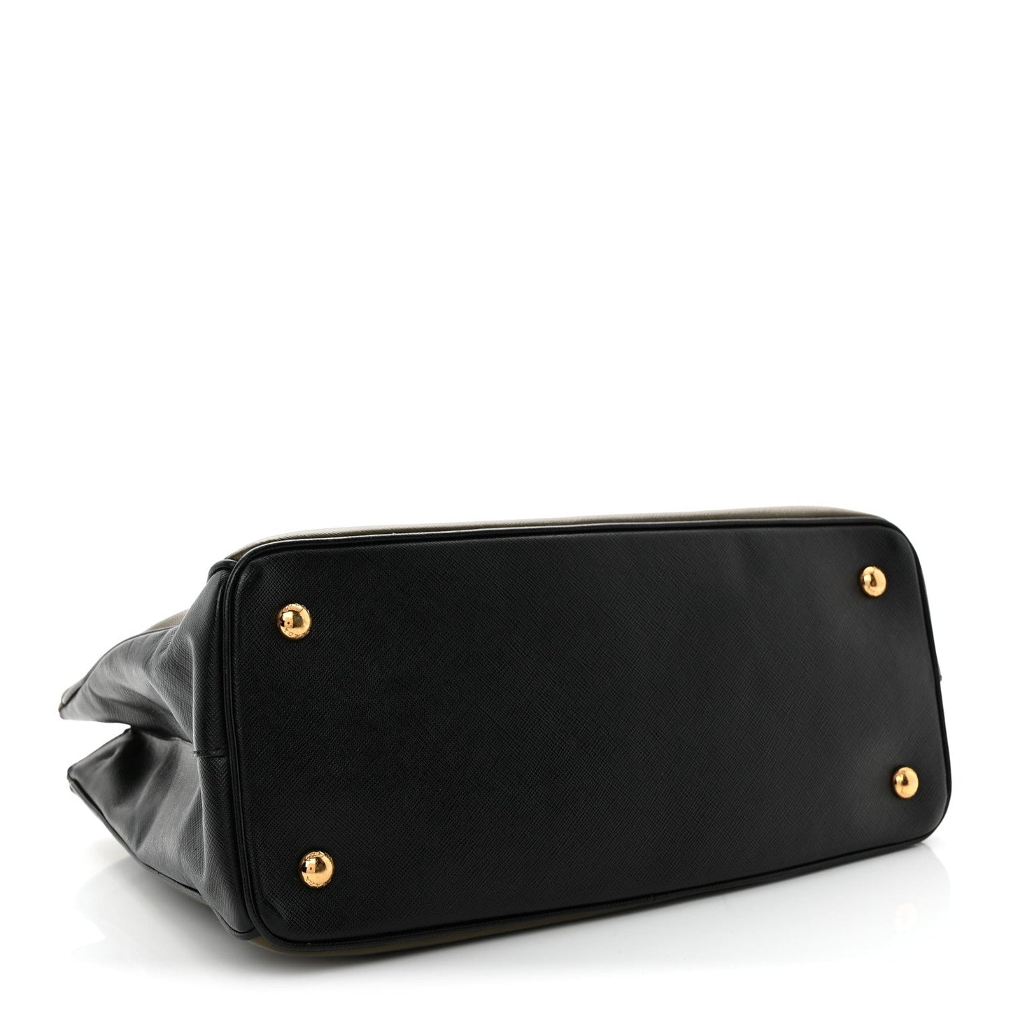 Saffiano Lux Bi-Color Medium Tote Militare Black