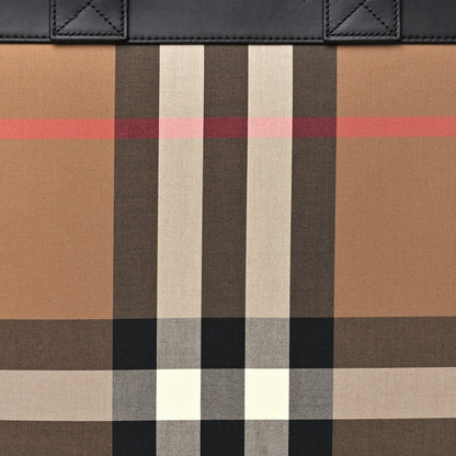 IP Check Nylon Calfskin Ormond Tote Bag Taupe Brown
