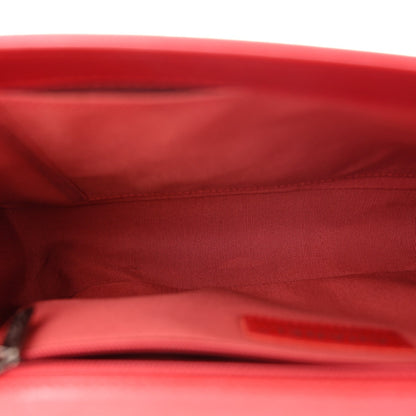 Lambskin Quilted New Medium Boy Flap Red