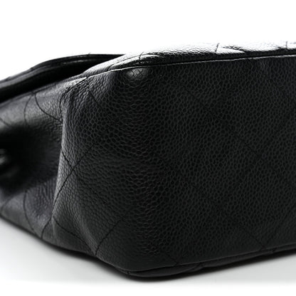 Caviar Quilted Jumbo Single Flap Black