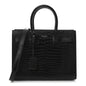 Calfskin Crocodile Embossed Baby Sac De Jour Black