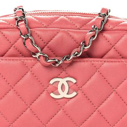 Lambskin Quilted Small Timeless Camera Case Pink