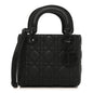Ultra Matte Calfskin Cannage Mini Lady Dior Black