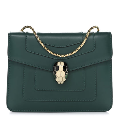 Calfskin Small Serpenti Forever Snake Strap Crossbody Bag Emerald Green
