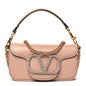 Calfskin Crystal Vlogo Small Loco Shoulder Bag Rose Cannelle