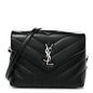Calfskin Y Quilted Monogram Toy Loulou Crossbody Bag Black