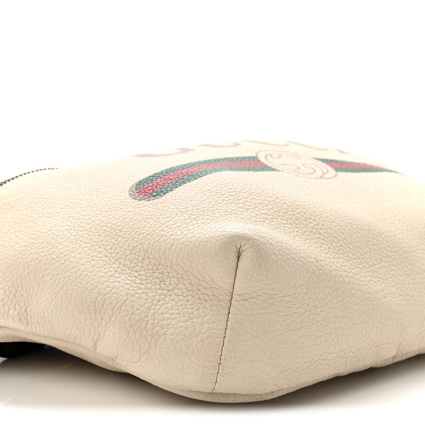 Grained Calfskin Logo Belt Bag White
