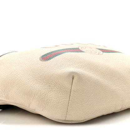 Grained Calfskin Logo Belt Bag White