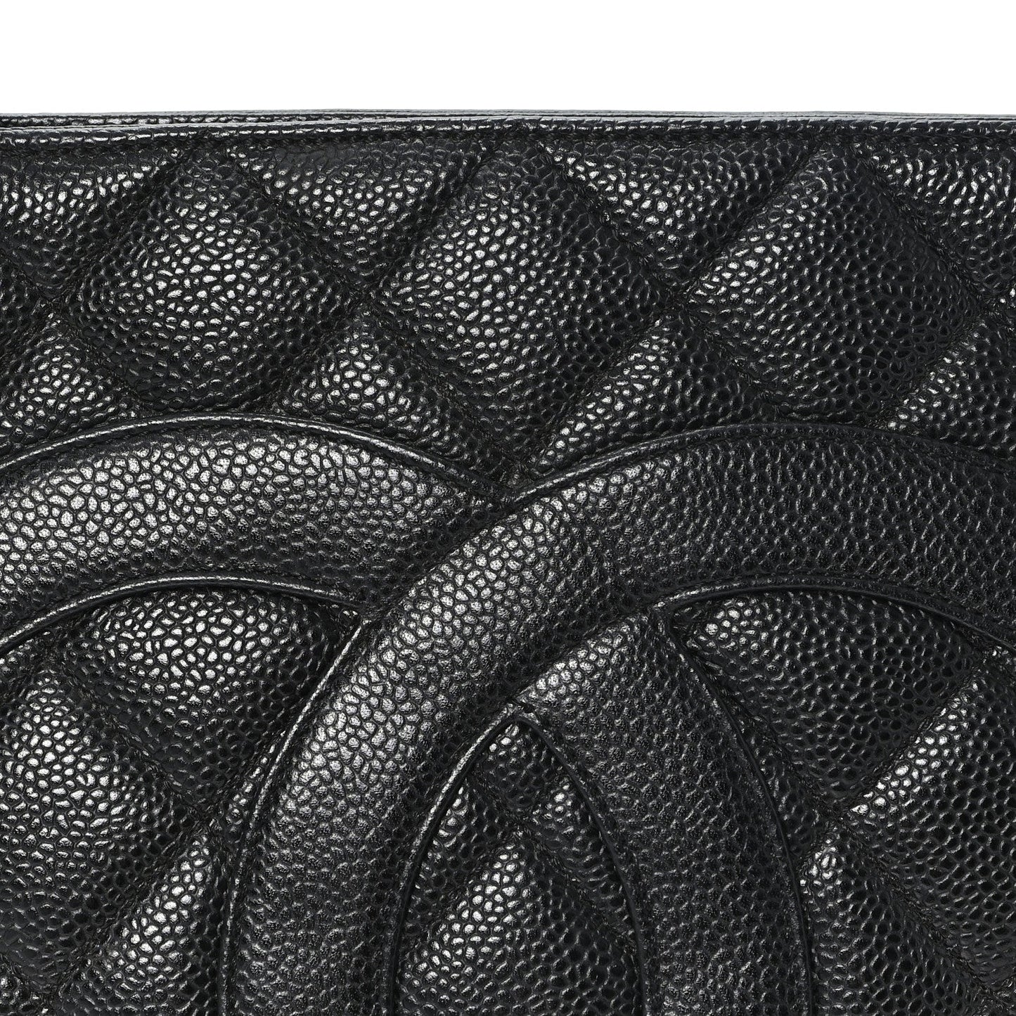 Caviar Quilted Medallion Tote Black