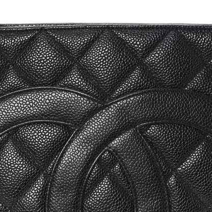 Caviar Quilted Medallion Tote Black