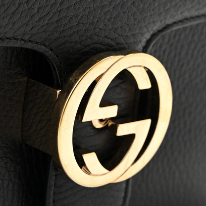 Dollar Calfskin Small Interlocking G Shoulder Bag Black