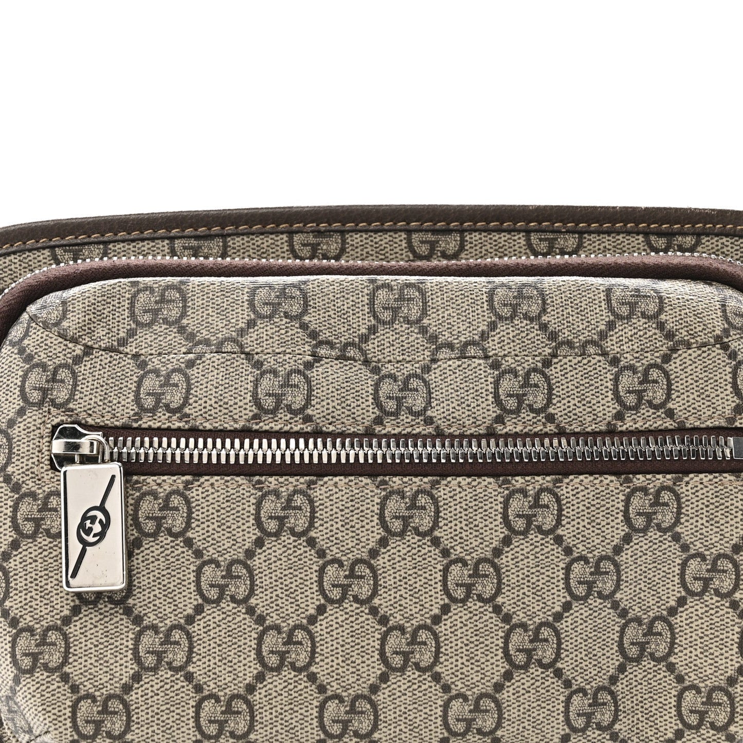 Soft GG Supreme Monogram Textured Dollar Calfskin Web Ophidia Pouch Pocket Belt Bag 85/34 Beige Ebony New Acero Black