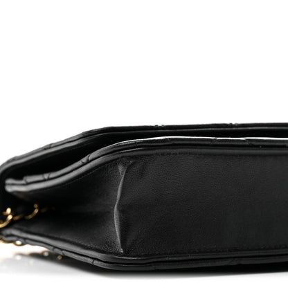 Lambskin Quilted Wallet On Chain WOC Black