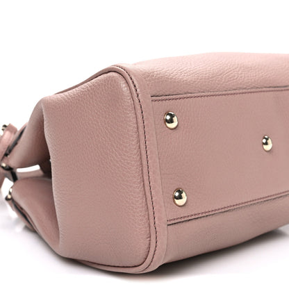 Pebbled Calfskin Small Soho Shoulder Bag Light Pink