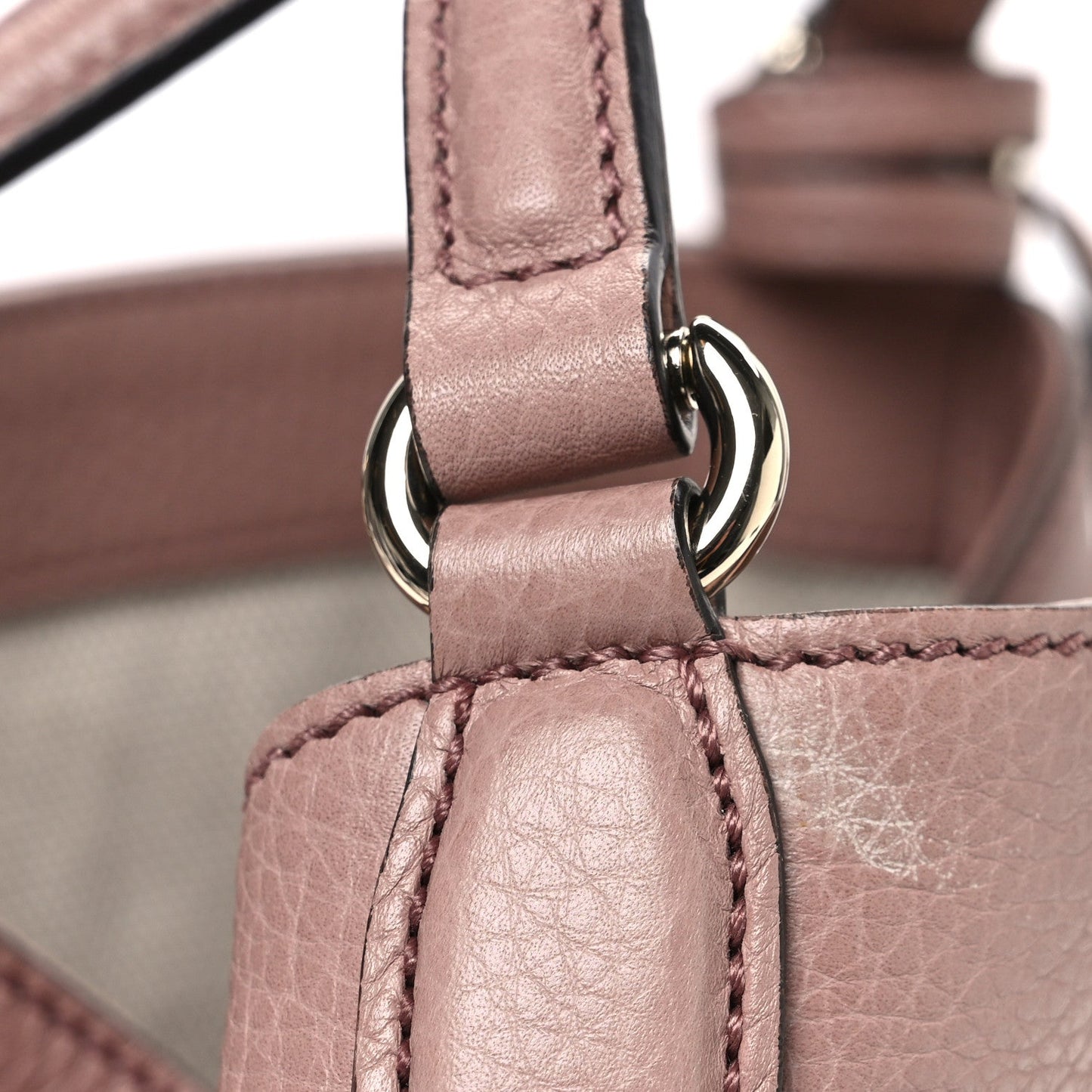 Pebbled Calfskin Small Soho Shoulder Bag Light Pink