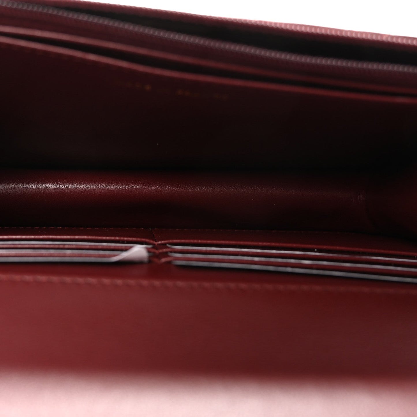Lambskin Quilted Top Handle Clutch With Chain Burgundy