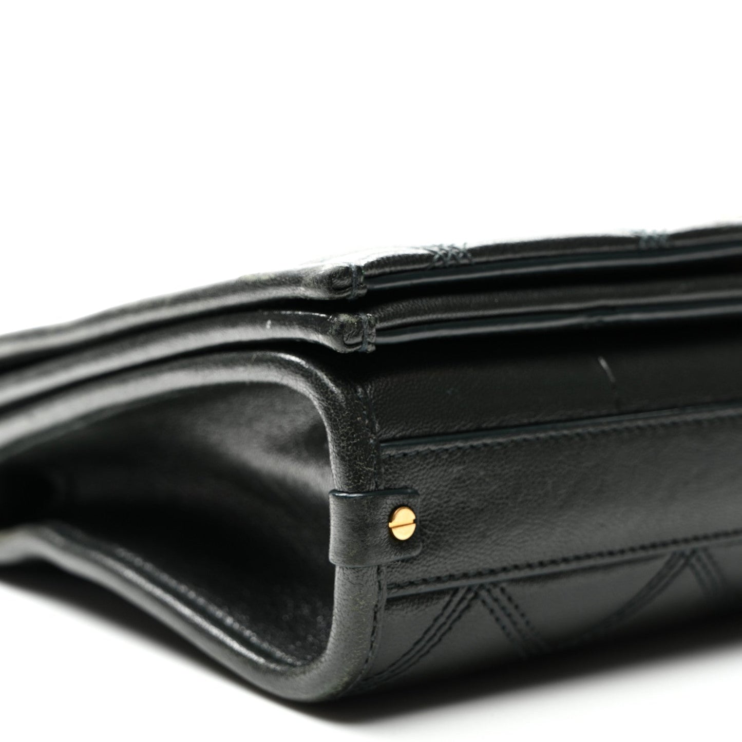 Lambskin Quilted Mini Becky Chain Bag Vert Fonce