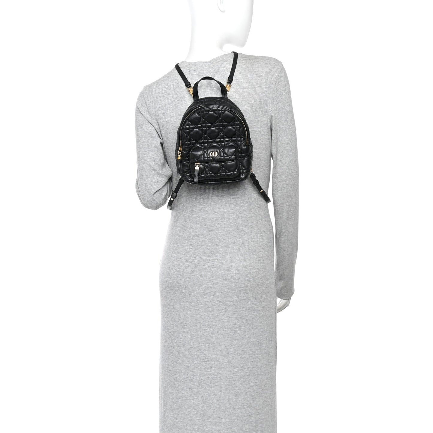 Lambskin Cannage Mini Backpack Black